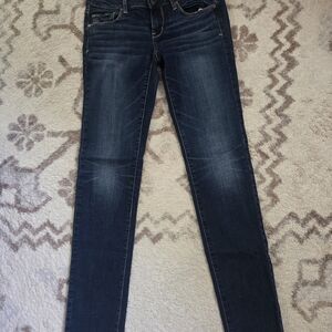 Vintage Women's American Eagle Outfitters Dark Wash Skinny Jeans